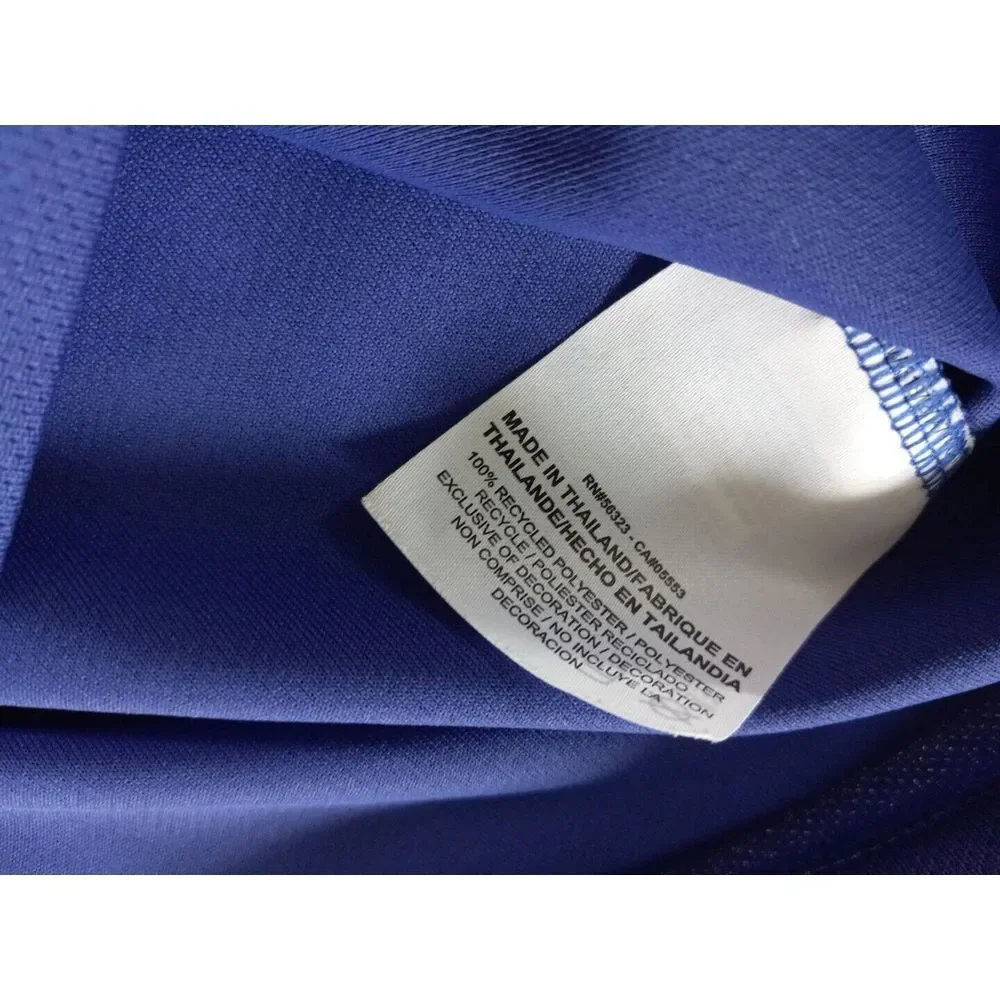 Nike Golf Men's Dri-FIT Medium Short Sleeve Standard Fit Herringbone Blue Polo - Picture 11 of 12